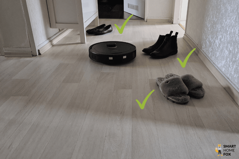 Das Testergebnis des Roborock Q Revo beim Hinderniserkennungstest von höheren Gegenständen.